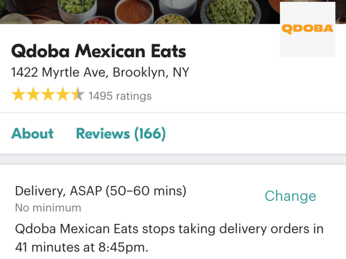 By contrast, Seamless/Grubhub doesn