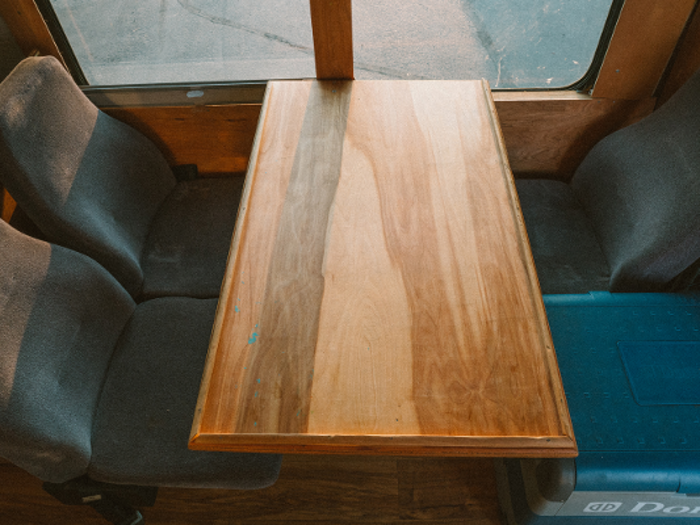 However, the family saved several of the seats to be reinstalled as seating around the dining table.