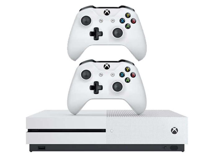 Xbox One S 1TB with two controllers