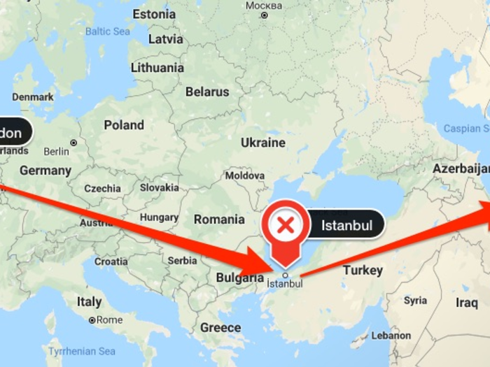 I live near London, but the current geopolitical situation means that there are no direct flights available. Instead, it is common to fly via connections somewhere like Istanbul or Dubai.