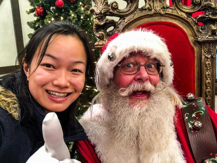 I took a selfie and a photo with Santa, who commented on how this would be his last holiday season at this Macy