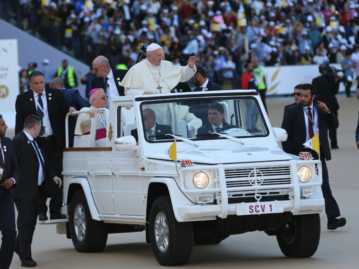 Pope Francis rode the iconic open-top Mercedes Benz G-Wagen during his historic visit to Abu Dhabi in February, according to The National.