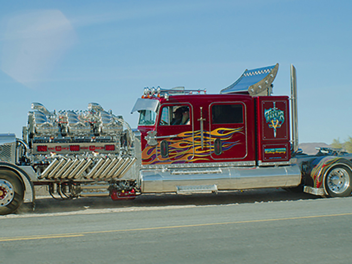 The crew cab semi is 44 feet long.