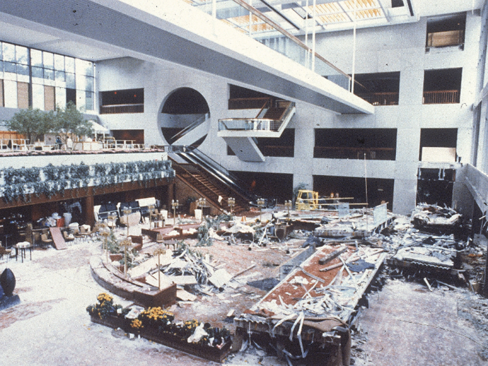 A walkway at the Hyatt Regency in Kansas City collapsed in 1981, killing 114 people.