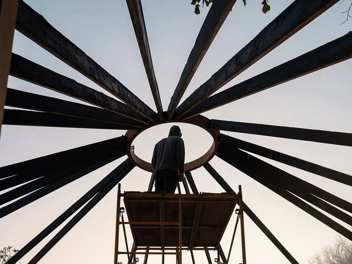 After finding a spot on Sauvie Island off the coast of Portland, Both and his girlfriend got to work building their home.