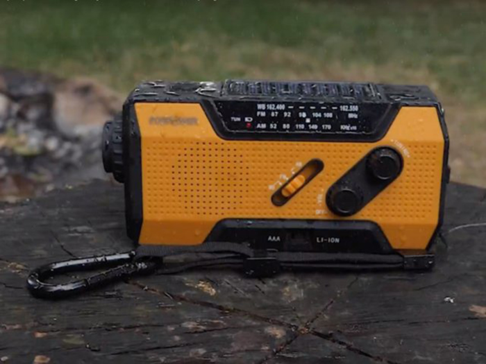 FosPower Emergency Solar Hand Crank Portable Radio, LED Flashlight, USB Charger and SOS Alarm