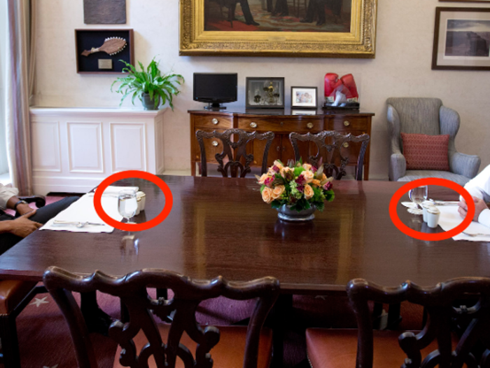 When former Vice President Joe Biden joined former President Barack Obama for lunch in the private dining room of the White House, the shakers were equal.