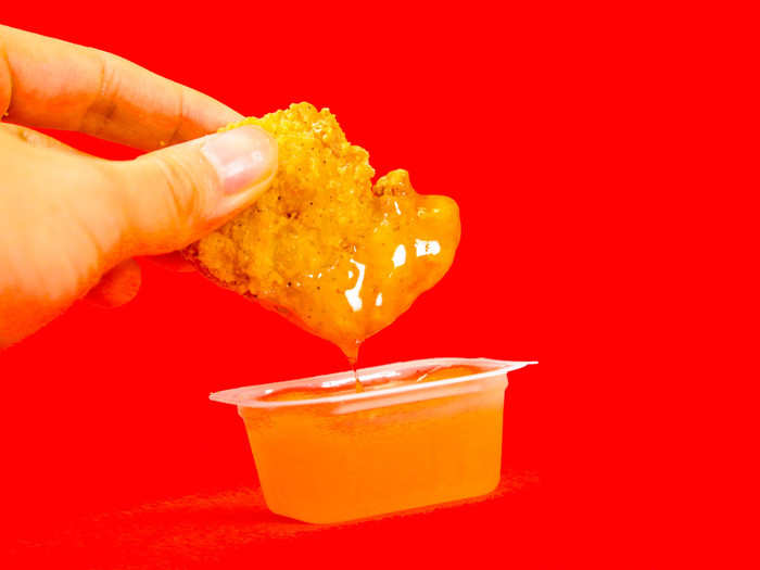 But it transcends that score by leaps and bounds. It tastes exactly like the sweet and sour sauce that comes with crab rangoons and egg rolls.