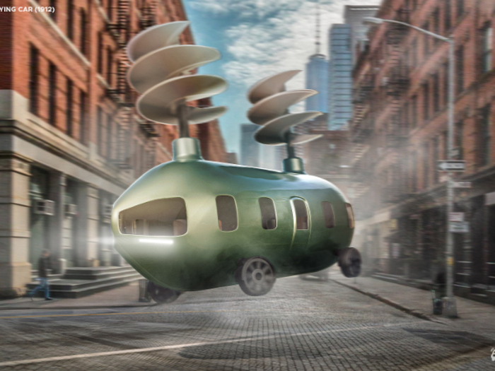 The rendering of this vehicle looks almost like a bus with propellers on top.