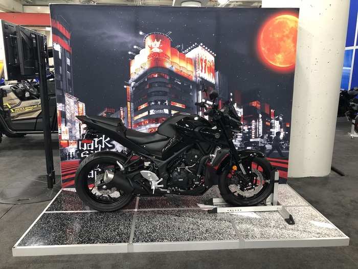 Yamaha also brought a wicked, blacked-out sport bike.