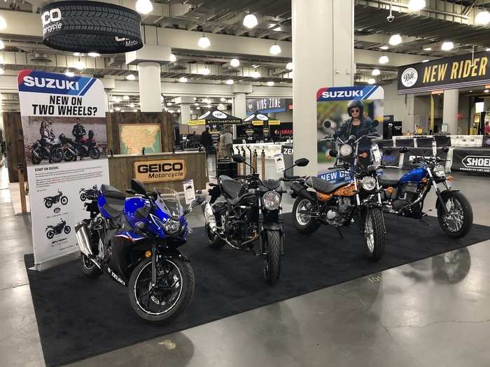 Hence this useful display of motorcycles for entry-level iron horsemen and women.