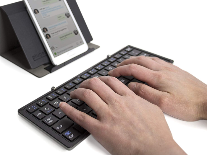 A Bluetooth keyboard that folds up