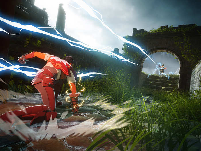 "Spellbreak" is a third person battle royale game that lets players fight with magic spells. It