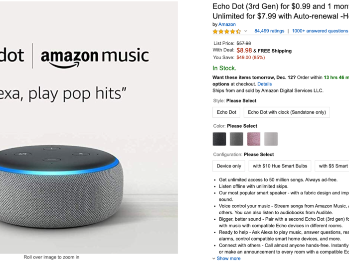 Navigate to the Amazon Echo Dot product page.