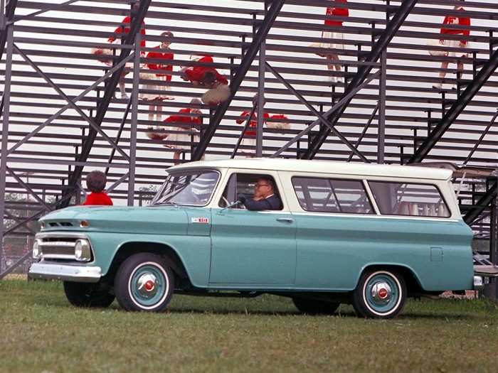 The 1965 Suburban — not hard to see why it was called the original SUV.