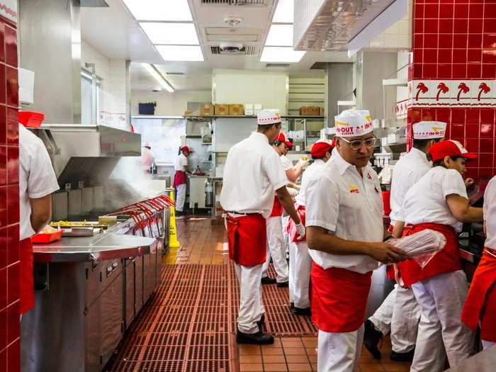 The retro red-and-white look of the interior impressed me, as did the cheery uniforms and perky hats worn by employees.