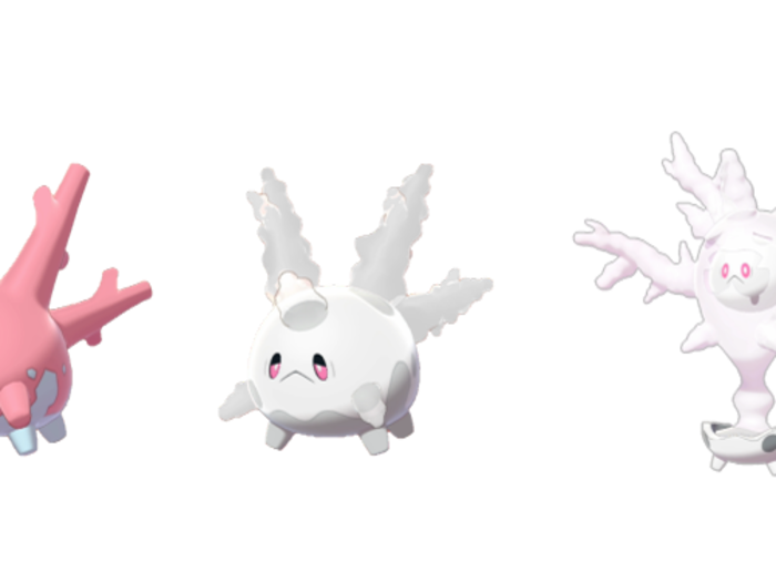 Corsola and Cursola, the Coral Pokémon (Ghost)