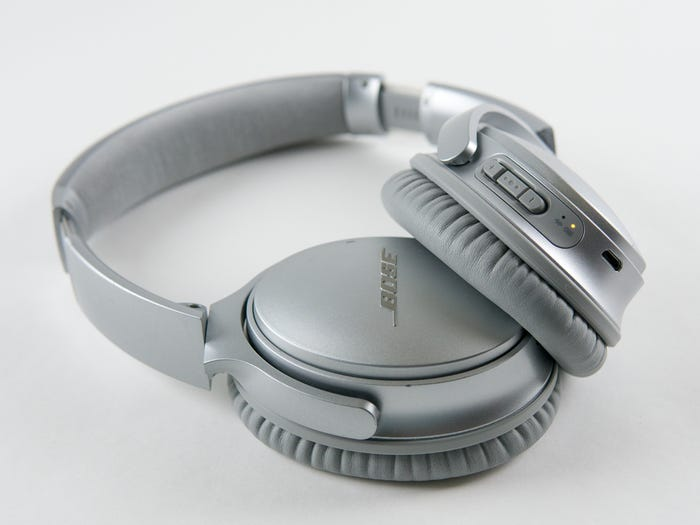 A pair of noise-canceling Bluetooth headphones