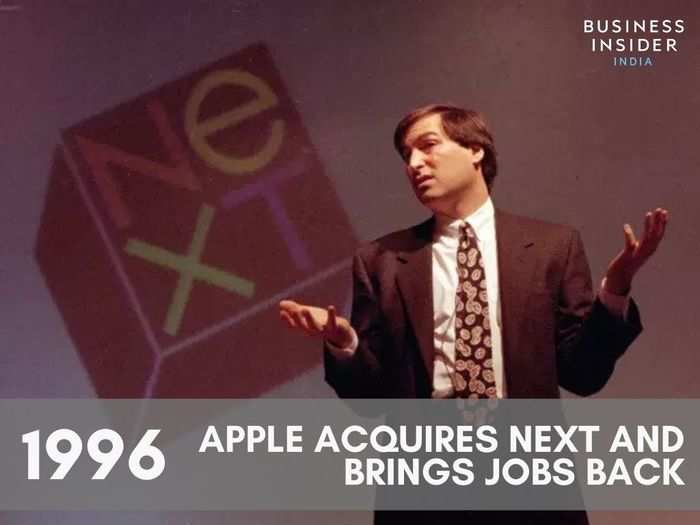 1996 – Apple acquires NeXT and brings Jobs back