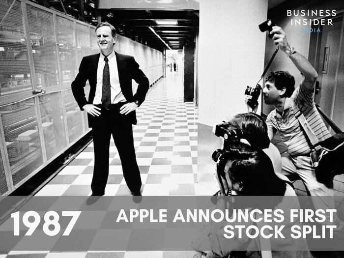 1987 – Apple announces its first stock split