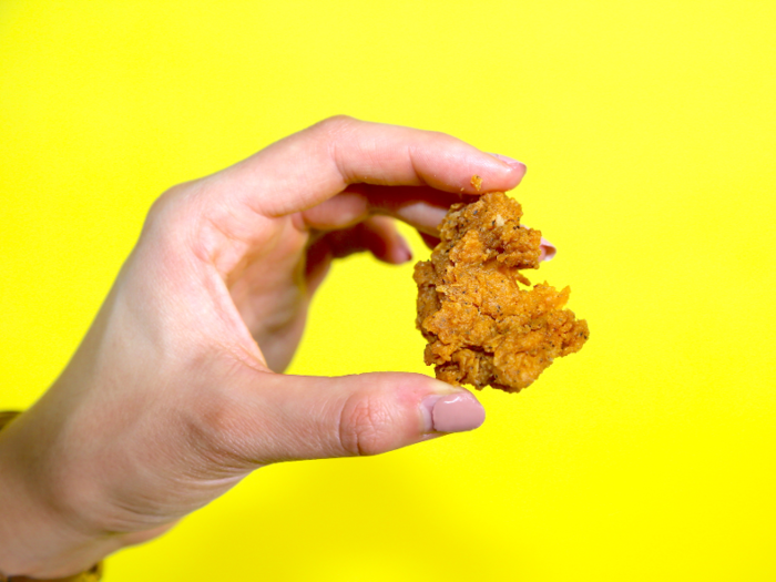 Then it was time to put the full flavors to the test. On first-bite of the Fuku sandwich, I got a mouthful of crunchy breading — no chicken.