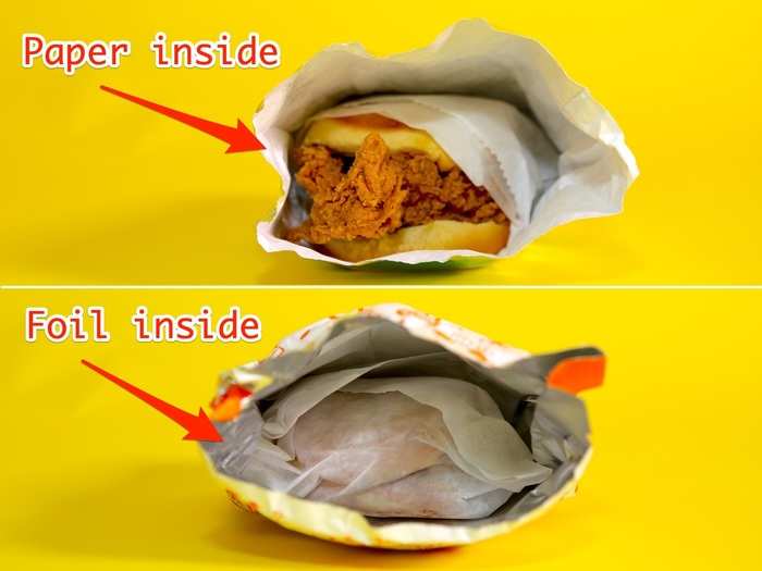 ... but the Fuku packet had a paper layer on the inside and foil on the outside, while Popeyes