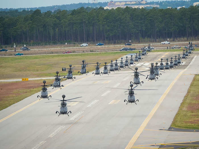 In 2013 almost 350 aircraft were retired under an Army-centric effort to modernize their aviation fleet. The newer and more complicated AH-64 Apache was chosen to fulfill the Kiowa