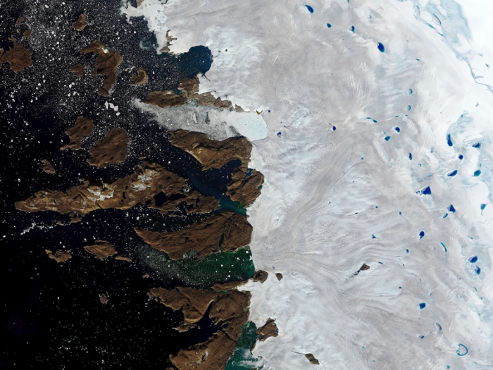 In Greenland, an average of 280 billion tons of ice melted per year over the last decade.