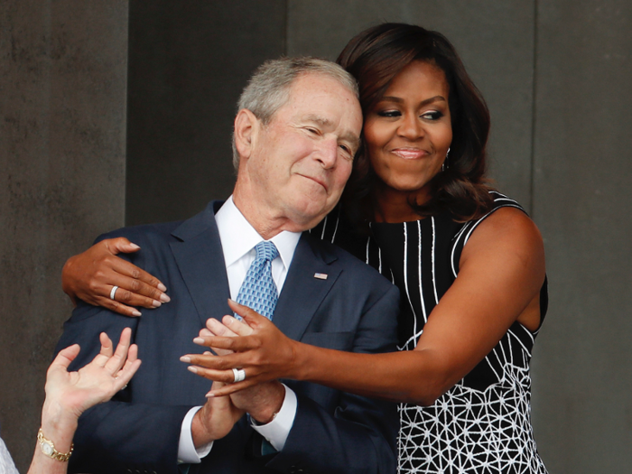 In 2016, Obama and Bush showed the world their enduring friendship with a sweet embrace.