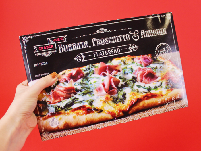 The flatbread pizza has three servings in every box and is priced at $4.99.