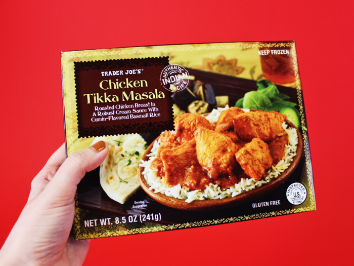 A box of chicken tikka masala was $3.69 at the Trader Joe