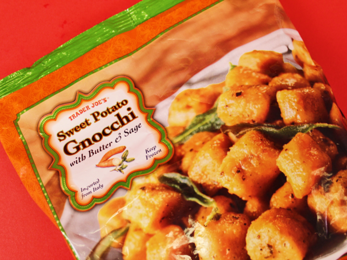 The bag of sweet potato gnocchi came to $2.99.