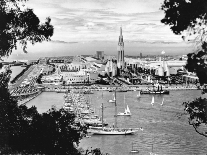 The island was made specifically for the exposition in 1936 by stacking rocks on top of the shallow foundation of the landmass.