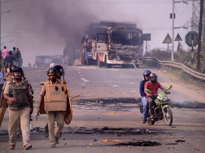 In West Bengal, protestors reportedly vandalised public properties and blocked roads