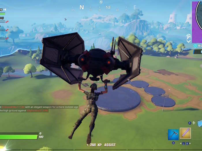 I dropped into the game with a new glider, styled after the evil Empire