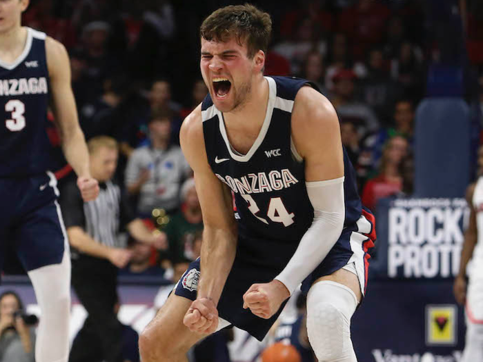 ▲ No. 2 Gonzaga Bulldogs — Up 4 spots in the AP Top 25 Poll