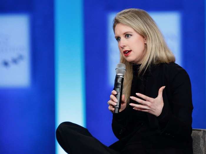 2015: Elizabeth Holmes becomes a billionaire from her fraudulent blood-testing start-up Theranos.