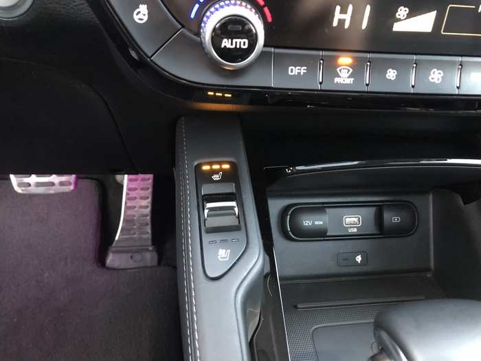 Likewise the heated and cooled seat control. These buttons, switches, and knobs are blissfully simply to operate.