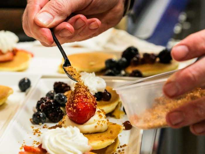 The first item on the menu was the pancake flight.