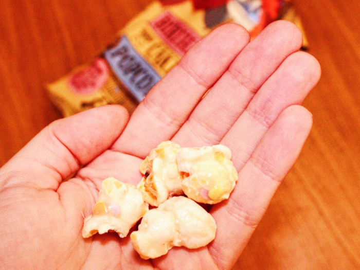 This popcorn was way too sweet for my liking and tasted distinctly artificial. The sprinkles added nothing but more sugar-fueled guilt to my tasting experience.