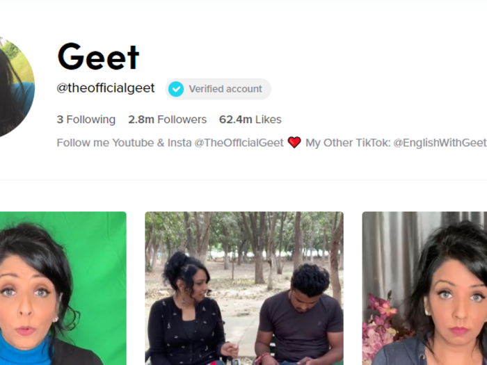 4. @theofficialgeet, Sangeeta Jain — 5.4 Million