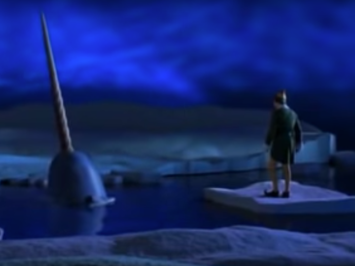 More lightheartedly, a narwhal is featured as a minor character called Mr. Narwhal in the Christmas film "Elf."
