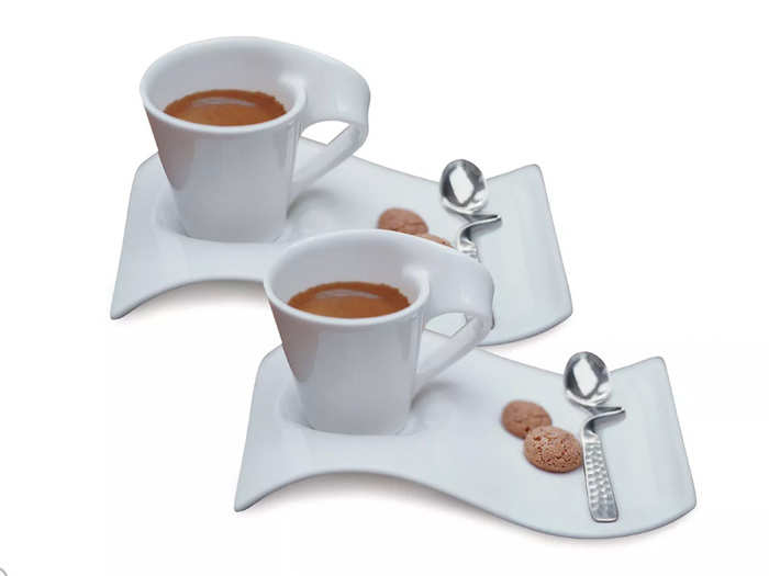 A porcelain demitasse set