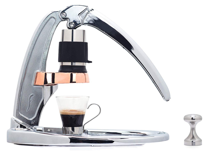 A manual espresso press