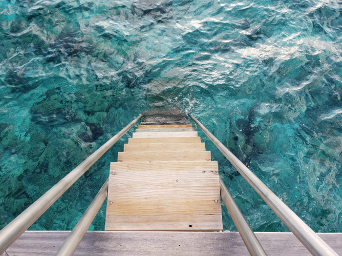 I found myself jumping into the lagoon from my pool more than once, but there is also a ladder for those who want to snorkel. The water was quite choppy during my visit, though it lent to a great workout and I still saw plenty of tropical fish.