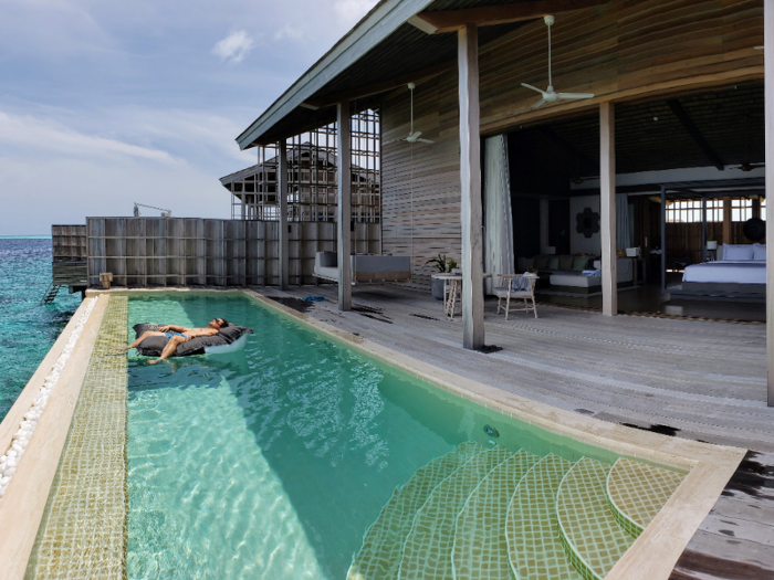 My 144-square-foot, overwater infinity pool was among the largest en-suite private pools I