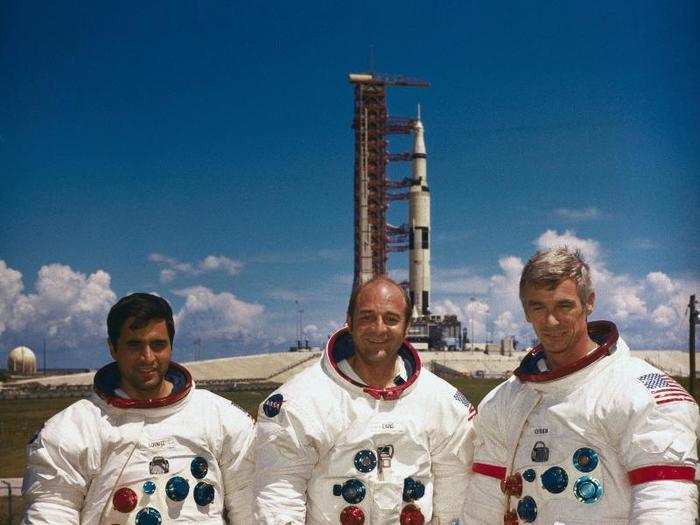 Harrison Schmitt, Ronald Evans, and Eugene Cernan prepared to go into space.