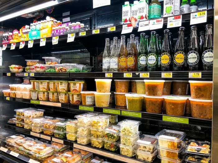 There were also some prepackaged portions of deli foods and soups for a quick grab-and go.