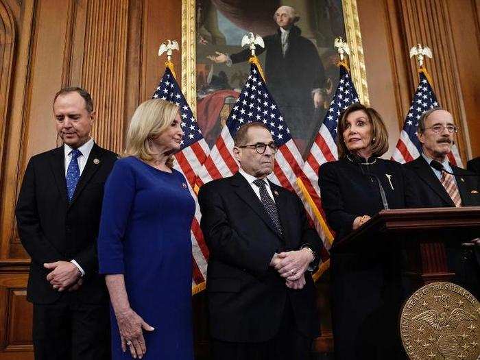 Pelosi told reporters she might delay sending the articles to the Senate for its hearing, until Senate Majority Leader Mitch McConnell outlined a fair process.