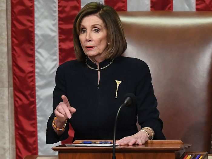 At a little after 12.10 p.m., Pelosi "solemnly and sadly" opened the debate. She added, "If we do not act now, we would be derelict in our duty. It is tragic that the president